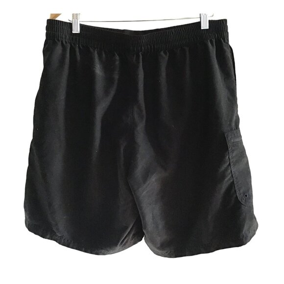 TYR Men's Black Swim Trunks with Elastic Waist & Drawstring Size XL - Picture 2 of 5